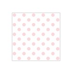 Polka Dots - Pale Pink on White Satin Bandana Scarf