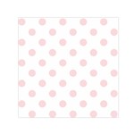 Polka Dots - Pale Pink on White Small Satin Scarf  (Square)