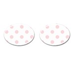 Polka Dots - Pale Pink on White Cufflinks (Oval)
