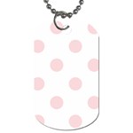 Polka Dots - Pale Pink on White Dog Tag (One Side)