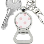 Polka Dots - Pale Pink on White Bottle Opener Key Chain