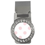 Polka Dots - Pale Pink on White Money Clip (CZ)