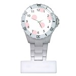 Polka Dots - Pale Pink on White Nurses Watch