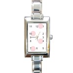 Polka Dots - Pale Pink on White Rectangle Italian Charm Watch