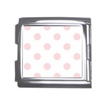 Polka Dots - Pale Pink on White Mega Link Italian Charm (18mm)
