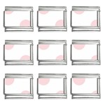 Polka Dots - Pale Pink on White 9mm Italian Charm (9 pack)
