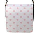 Polka Dots - Pale Pink on White Flap Closure Messenger Bag (L)
