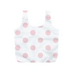 Polka Dots - Pale Pink on White Full Print Recycle Bag (S)