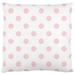 Polka Dots - Pale Pink on White Large Cushion Case (One Side)