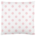 Polka Dots - Pale Pink on White Large Flano Cushion Case (One Side)