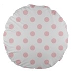 Polka Dots - Pale Pink on White Large 18  Premium Round Cushion