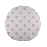 Polka Dots - Pale Pink on White Standard 15  Premium Round Cushion