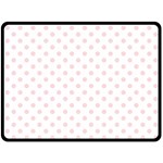 Polka Dots - Pale Pink on White Double Sided Fleece Blanket (Large) (Two Sides)