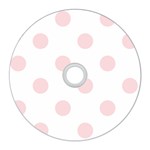 Polka Dots - Pale Pink on White CD Wall Clock