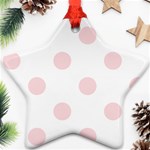 Polka Dots - Pale Pink on White Ornament (Star)