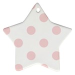 Polka Dots - Pale Pink on White Star Ornament (Two Sides)
