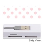 Polka Dots - Pale Pink on White Memory Card Reader (Stick)