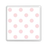 Polka Dots - Pale Pink on White Memory Card Reader with Storage (Square)