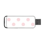 Polka Dots - Pale Pink on White Portable USB Flash (One Side)
