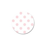 Polka Dots - Pale Pink on White Golf Ball Marker