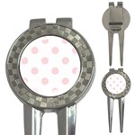 Polka Dots - Pale Pink on White 3-in-1 Golf Divot