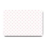 Polka Dots - Pale Pink on White Small Doormat