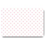 Polka Dots - Pale Pink on White Large Doormat
