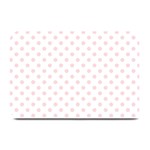 Polka Dots - Pale Pink on White Plate Mat