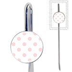 Polka Dots - Pale Pink on White Book Mark