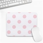 Polka Dots - Pale Pink on White Small Mousepad