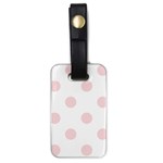 Polka Dots - Pale Pink on White Luggage Tag (One Side)