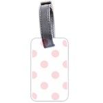 Polka Dots - Pale Pink on White Luggage Tag (Two Sides)