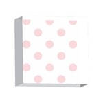 Polka Dots - Pale Pink on White 4 x 4  Acrylic Photo Block