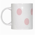 Polka Dots - Pale Pink on White White Mug