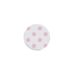 Polka Dots - Pale Pink on White 1  Mini Button