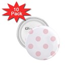 Polka Dots - Pale Pink on White 1.75  Button (10 pack)