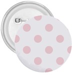 Polka Dots - Pale Pink on White 3  Button