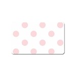 Polka Dots - Pale Pink on White Magnet (Name Card)