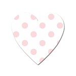Polka Dots - Pale Pink on White Magnet (Heart)