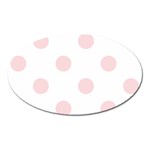 Polka Dots - Pale Pink on White Magnet (Oval)