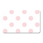 Polka Dots - Pale Pink on White Magnet (Rectangular)