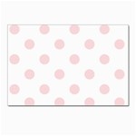 Polka Dots - Pale Pink on White Postcard 4  x 6 