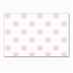 Polka Dots - Pale Pink on White Postcard 5  x 7 