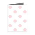 Polka Dots - Pale Pink on White Mini Greeting Card