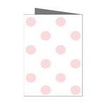 Polka Dots - Pale Pink on White Mini Greeting Cards (Pkg of 8)