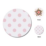 Polka Dots - Pale Pink on White Playing Cards (Round)