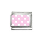 Polka Dots - White on Classic Rose Pink Italian Charm (9mm)