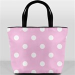 Polka Dots - White on Classic Rose Pink Bucket Bag
