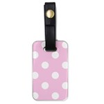 Polka Dots - White on Classic Rose Pink Luggage Tag (One Side)