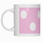 Polka Dots - White on Classic Rose Pink White Mug